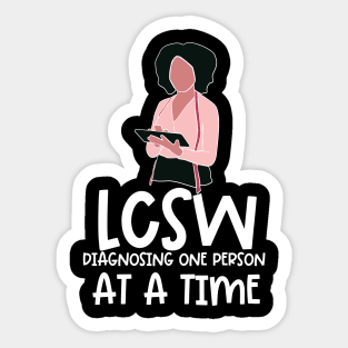 Black Social Worker LCSW Diagnosing One Person At A Time Sticker